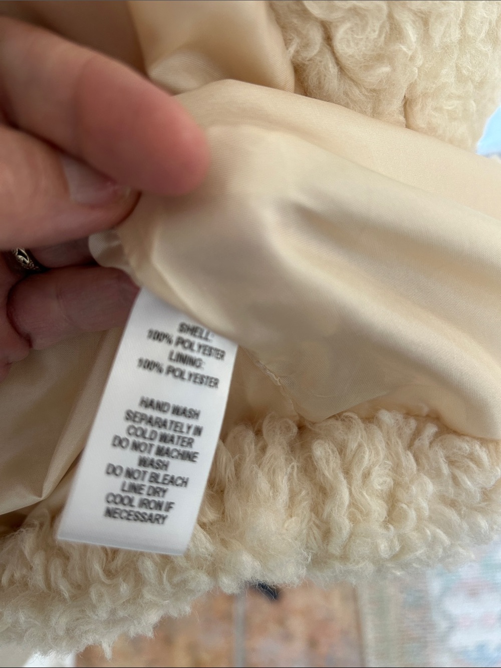Lulus Cream Faux Shearling Teddy Jacket, Oversized Collar, Size S - Picture 16 of 16